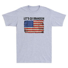 Let's Go Brandon T-shirt - Koszulka patriotyczna Brandon flaga USA Vintage Męska koszulka