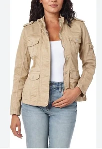 kensie Jeans  Lightweight Zip-Up Utility Jackets Canvas Stretch  MEDIUM Nwt - Picture 1 of 20