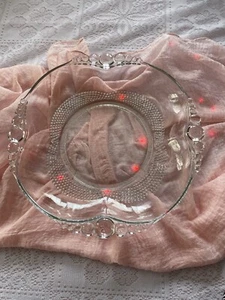 Vintage Duncan & Miller Teardrop Serving Platter Clear Glass 12.25" - Picture 1 of 8