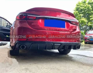 Gloss Black Rear Bumper Lip Diffuser Bodykit Fits Mazda 6 Atenza Sedan 2014-2018 - Picture 1 of 24