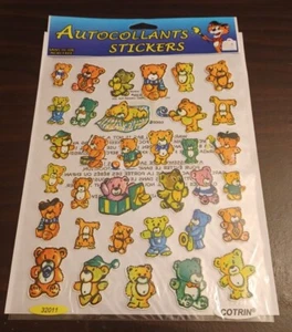 VNTG Style Teddy Bear Scrapbook Notebook Stickers, New & Unused - One Sheet! - Picture 1 of 2