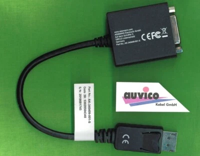 25 Stück  assmann.com DisplayPort to DVI Adapter    DP  auf DVI  AK-340409-001-S - Bild 1 von 2