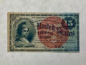 ~ FR 1271 - Fourth Issue 15 Cents Bust of Columbia US Fractional Currency Note - Picture 1 of 2