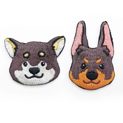 Broche Mochila Bolso Pin Bordado Dibujos Animados Doberman Realista Dobie Shiba Inu Perro Foto 1 de 4