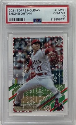 2021 Topps Holiday Baseball Shohei Ohtani #HW80 PSA 10 GEM MINT ANGELS SP - Image 1 of 2