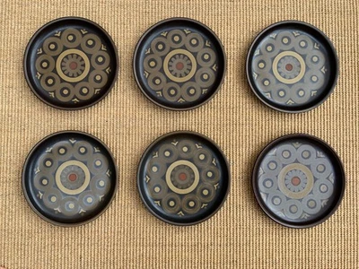 Vintage Denby Arabesque 6 Side Plates 8.5 inches/21 cm for 60/70's Retro Dining - Image 1 of 4