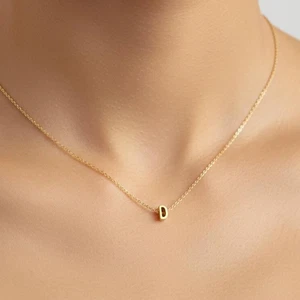 Collana lettera iniziale bambino ciondolo placcato oro 18 carati regalo natale - Foto 1 di 10