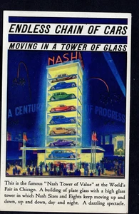 1933 Vintage Nash Automobile Car Postcard endless chain of cars - Picture 1 of 2