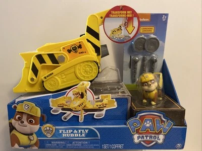 Nickelodeon Paw Patrol Flip & Fly Rubble Transforms en Paquete Original Foto 1 de 4