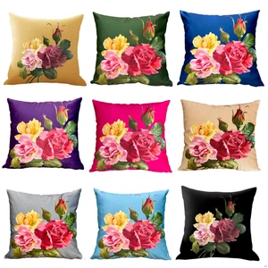 Eleganter Deko Samt Blumen Kissenbezug Doppelseitig Blumen Kissenbezüge - Bild 1 von 77