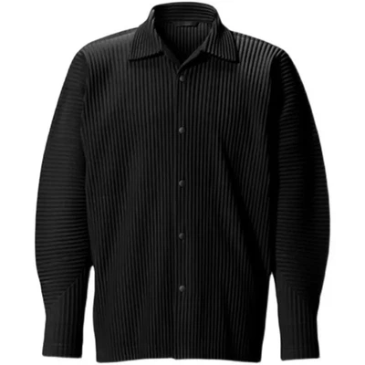 Hombre Plisado Issey Miyake Plisado Manga Larga Camisa Chaqueta Moda Talla 1.2.3.4 Foto 1 de 4