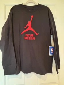 Nike Jordan Portland Trail Blazers Shirt Size Mens L Loose Fit NEW $45 - Picture 1 of 2