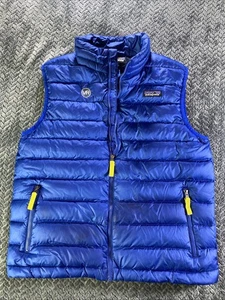 Patagonia gefütterte Weste Gänsedaunen durchgehender Reißverschluss Medium Jungen blau L (14) - Bild 1 von 13