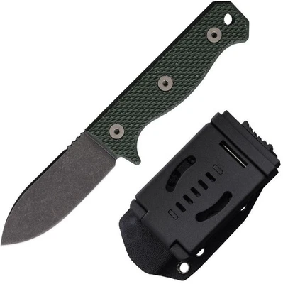 Maratac Compact R4A Slim Fixed Knife 3″ D2 Tool Steel Blade Green Micarta Handle - Image 1 of 3