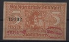 [31150] - HOCKERSTEUERMARKE (Nachtsteuer) STUTTGART, 5 Mark, 20.02.1922, Lindman