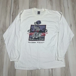 Vintage St Louis Zoo Long Sleeve Shirt Size Large White Jerzees “Boo At The Zoo” - Picture 1 of 6