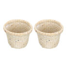 2 Pcs Seagrass Waste Basket Mini Containers Woven Trash Can