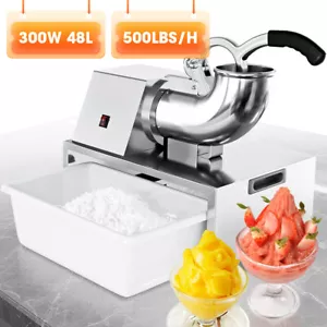 500lbs Commercial Ice Crusher Shaver Four Blades Snow Cone Machine Safety Switch - Picture 1 of 8