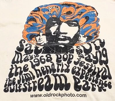 Jimi Hendrix Experience Miami Pop Festival 1968 T Shirt Large Gulfstream Park FL - Image 1 of 4