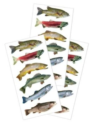 Colorful Freshwater Fish Stickers Envelope Seals Planner Supply Papercraft  - Image 1 of 2