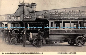 R386301 G W R Omnibus vor dem Bahnhof Stourbridge Dudley öffentliche Bibliothek - Bild 1 von 4