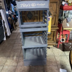 Tito's Vodka shelf wooden 53&1/2" tall 20" 16" with moveable rotating shelfs - Picture 1 of 5
