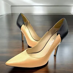 KORS Michael Kors Tan Black Leather Colorblock Classic Pumps Womens Size 8 M - Picture 1 of 8