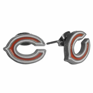 Chicago Bears Logo Stud Earrings (NFL Football Jewelry) - Picture 1 of 3