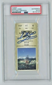 DEREK LOWE Signed AUTO PSA/DNA Ticket DEBUT TICKET June 6, 1997 Tigers Mariners - Picture 1 of 2