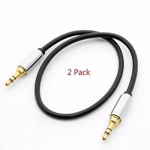 Cable de audio estéreo macho a macho de 1 pie 3,5 mm, 1/8" - paquete de 2 - Imagen 1 de 3