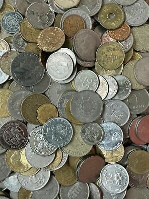 1kg Job Lot Of Unsorted And Unchecked 1 Kilo Worldwide Coins, Free Delivery • 18£