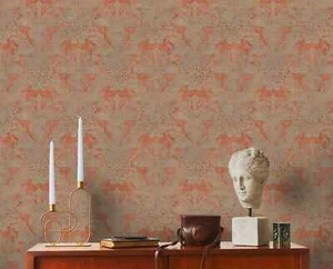 Non-woven Wallpaper Paisley Ornament Metallic Orange grey 39119-2 (3,94£/1qm) - Picture 1 of 10