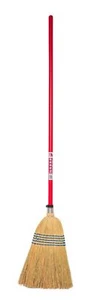 RED - TUBTRUG CORN BROOM BRUSH HOME STABLE PADDOCK HORSE PONY EQUESTRIAN GARDEN - Picture 1 of 2