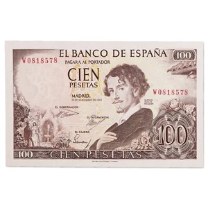Espagne - billet 100 pesetas 1965 - Gustavo Adolfo Becquer - NEUF UNC - P.150a.2 - Imagen 1 de 2