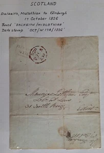 1826 Great Britain Pre stamp Entire cd Dalkeith-Edinburgh - Picture 1 of 5
