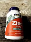 NOW® Foods Zinc Gluconate 50 mg Immune Support • 250 Tablets • Exp 12/2026