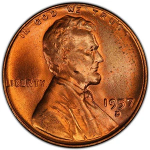 1957-D Lincoln Weizencent neuwertig - Bild 1 von 2