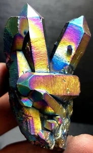 52g WOW! Rainbow Titanium plated Crystal Cluster, color-changing crystal  R445 - Picture 1 of 9