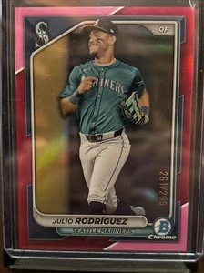 2024 Bowman Chrome Julio Rodriguez Fuchsia Refractor /299 Mariners #95 - Bild 1 von 2