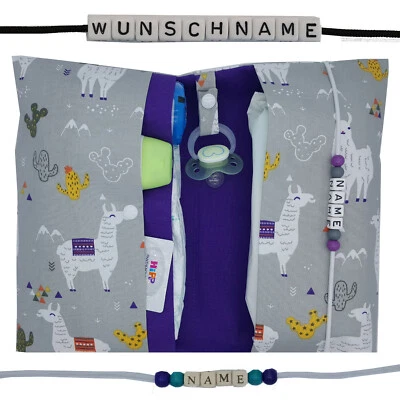 HANDMADE XXL Windeltasche mit Name Wickeltasche Mädchen Junge Geburt Baby Taufe Lama Tier