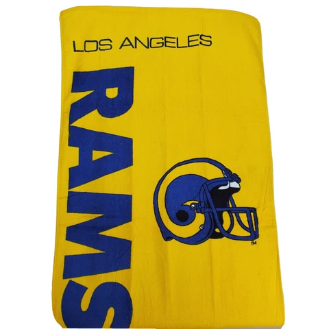 Vintage Los Angeles Rams NFL Beach Club Yellow Blue Beach Towel Approx 59” x 30” Cover