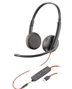 Plantronics Blackwire C3225 Stereo Headset 209751-101 USB-C connect PC /Mobile - Picture 1 of 3