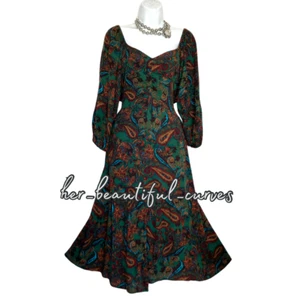 JOE BROWNS PAISLEY PRINT MIDI PARTY DRESS SIZE 18 - Picture 1 of 6