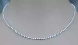 $26000 4.18ct Diamond Tennis Necklace Eternity 14k White Gold 16 Inch Italy Made - Picture 1 of 4