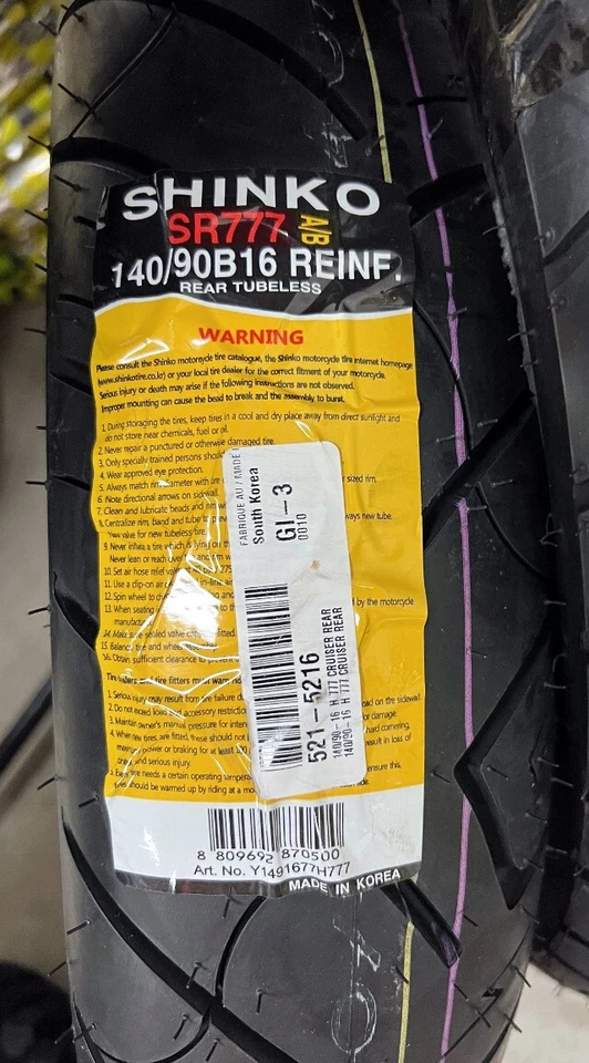 HONDA GL1100 GOLDWING Shinko 777 HD Rear Motorcycle Tire 140/90-16 87-4596 - Image 1 of 4