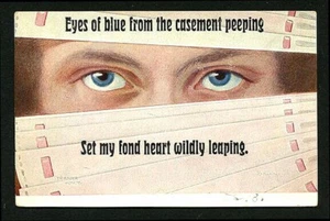 International 1907 SURREAL Eyes Window BLINDS CLOSE-UP Peeping TOM VASTA Archive - Picture 1 of 1