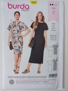 BURDA Style 6439 Misses Dresses Sewing Pattern Size 10 - 20 2 Styles Skill: EASY - Picture 1 of 2