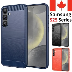 Coque arrière souple antichoc en fibre de carbone pour Samsung Galaxy S25 Plus Ultra - Photo 1 sur 9