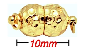 10 mm Sterling Silber 14 Karat Gelbgold vergoldet Vermeil Magnetverschluss 19 mm Verlängerung - Bild 1 von 5