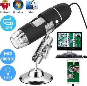 1000X Zoom 8 LED USB Microscope Digital Magnifier Endoscope Camera OMAD + Stand - Imagen 1 de 1